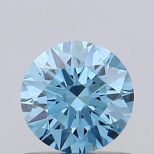 0.83ct Round Lab Grown Diamond (Colour Fancy Vivid Blue, Clarity VVS1, Cut ID, IGI Certified)