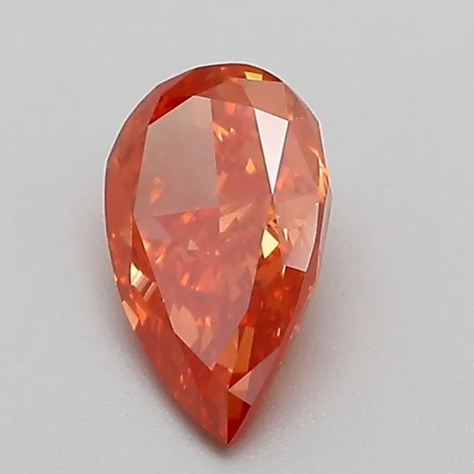 0.85ct Pear Lab Grown Diamond (Colour Fancy Vivid Orange Pink, Clarity VVS2, IGI Certified)