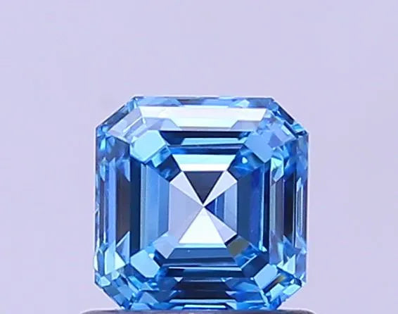 0.86ct Asscher Lab Grown Diamond (Colour Fancy Vivid Blue, Clarity VVS1, IGI Certified)