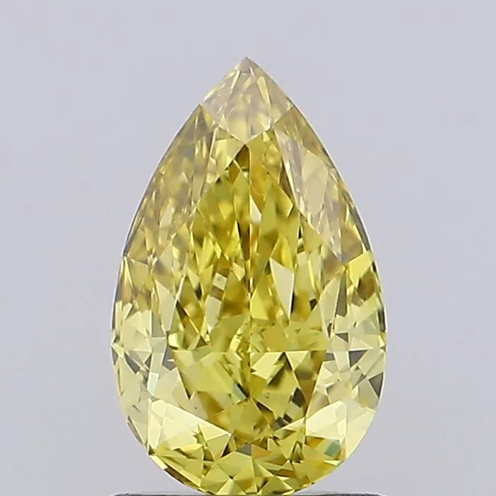 0.86ct Pear Lab Grown Diamond (Colour Fancy Intense Yellow, Clarity VS1, IGI Certified)