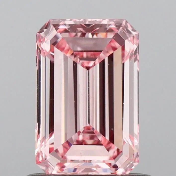 0.88ct Emerald Lab Grown Diamond (Colour Fancy Intense Pink, Clarity VS2, IGI Certified)