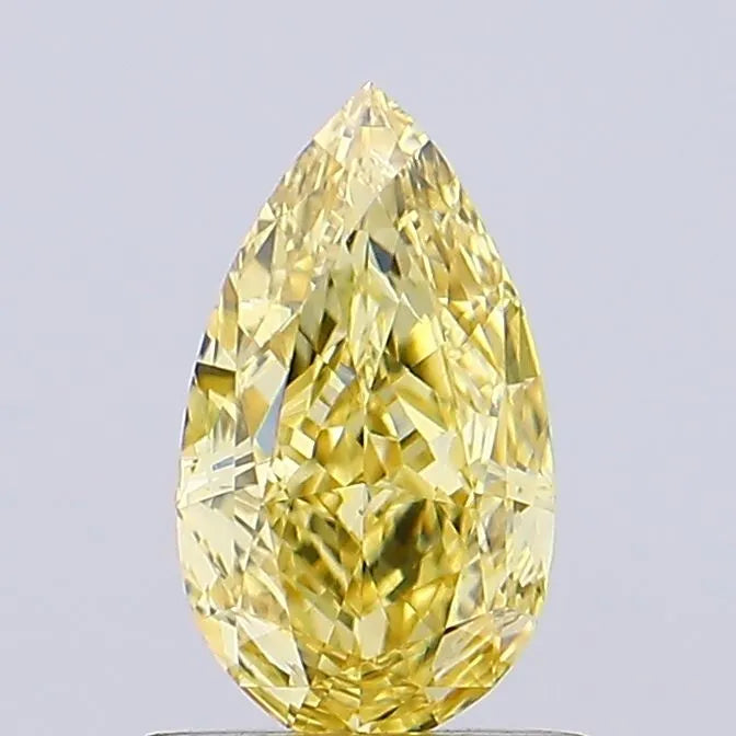 0.88ct Pear Lab Grown Diamond (Colour Fancy Intense Yellow, Clarity VS2, Cut GD, IGI Certified)