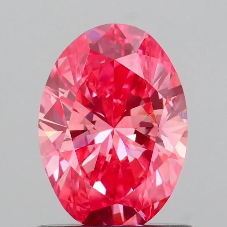 0.89ct Oval Lab Grown Diamond (Colour Fancy Vivid Pink, Clarity VVS2, IGI Certified)