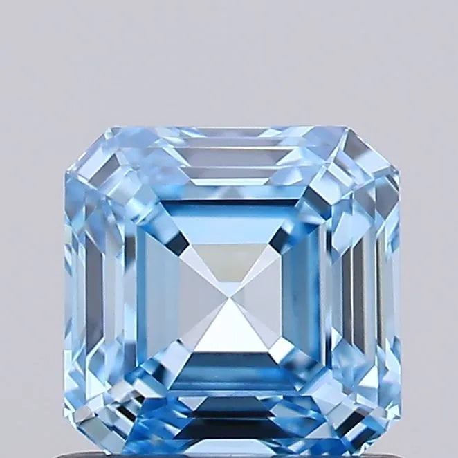 0.90ct Asscher Lab Grown Diamond (Colour Fancy Vivid Blue, Clarity VVS2, IGI Certified)