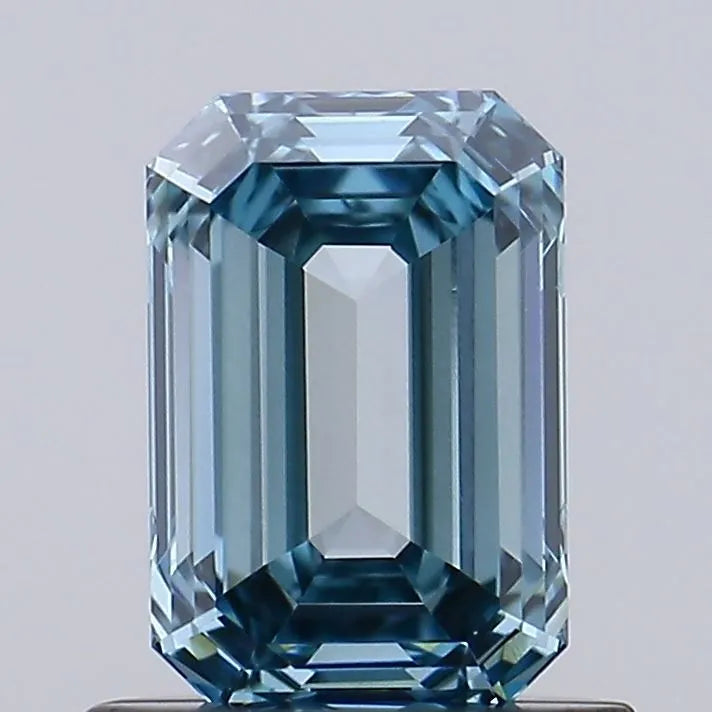 0.90ct Emerald Lab Grown Diamond (Colour Fancy Intense Greenish Blue, Clarity VVS2, IGI Certified)