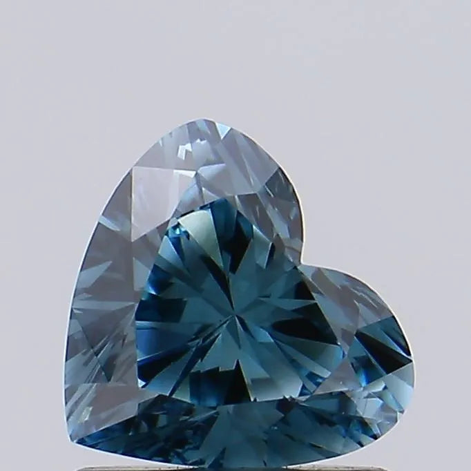 0.90ct Heart Lab Grown Diamond (Colour Fancy Vivid Green Blue, Clarity VS1, IGI Certified)