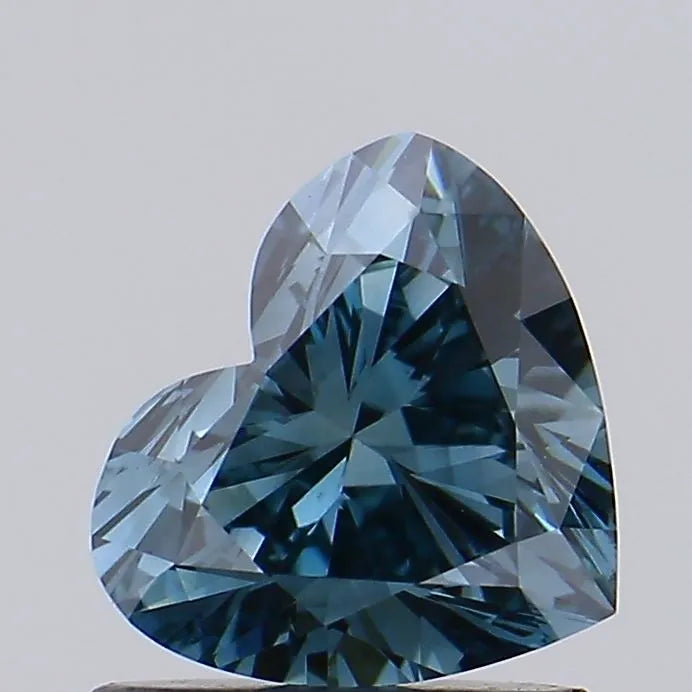 0.90ct Heart Lab Grown Diamond (Colour Fancy Vivid Green Blue, Clarity VS1, IGI Certified)