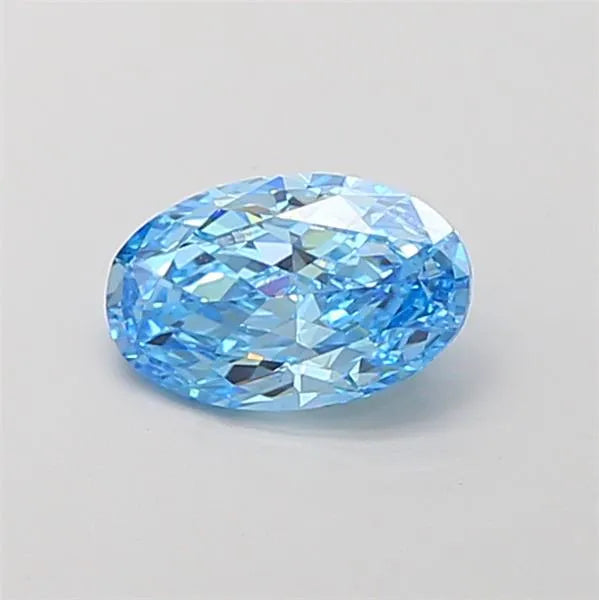 0.90ct Oval Lab Grown Diamond (Colour Fancy Vivid Blue, Clarity VVS2, IGI Certified)
