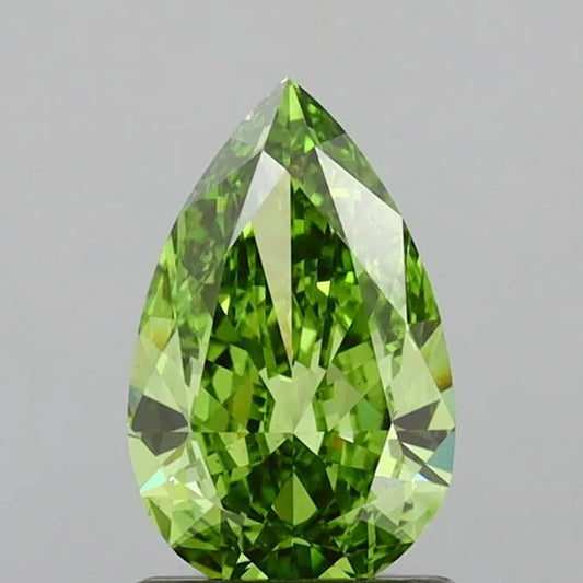 0.90ct Pear Lab Grown Diamond (Colour Fancy Vivid Green, Clarity VS1, IGI Certified)