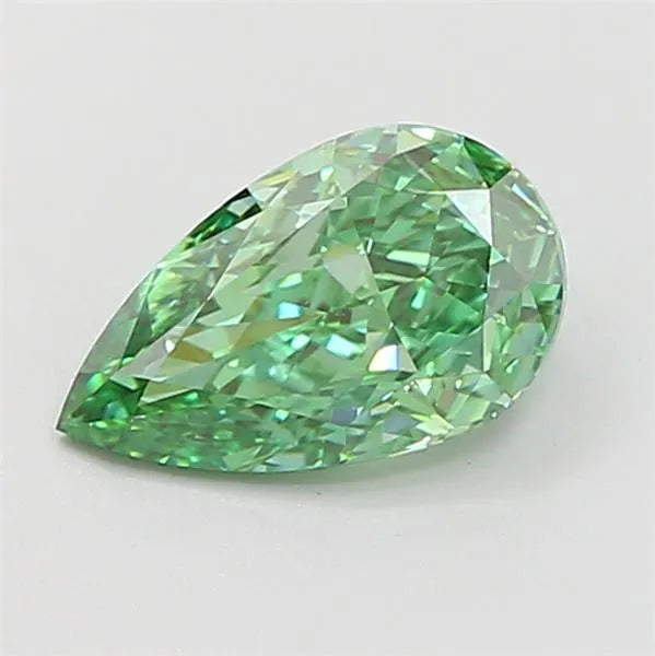 0.90ct Pear Lab Grown Diamond (Colour Fancy Vivid Green, Clarity VVS2, IGI Certified)