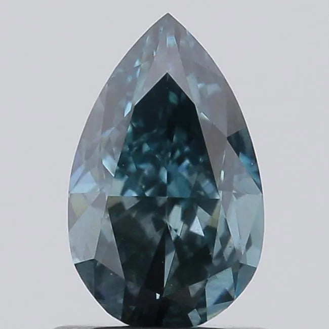 0.90ct Pear Lab Grown Diamond (Colour Fancy Vivid Greenish Blue, Clarity SI2, IGI Certified)