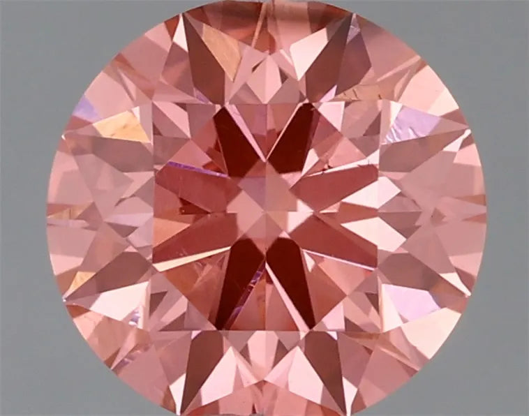 0.90ct Round Lab Grown Diamond (Colour Fancy Vivid Pink, Clarity SI1, Cut ID, IGI Certified)