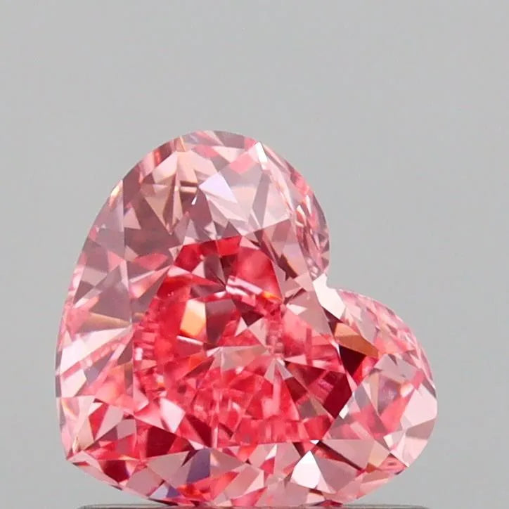 0.91ct Heart Lab Grown Diamond (Colour Fancy Vivid Pink, Clarity VS1, IGI Certified)