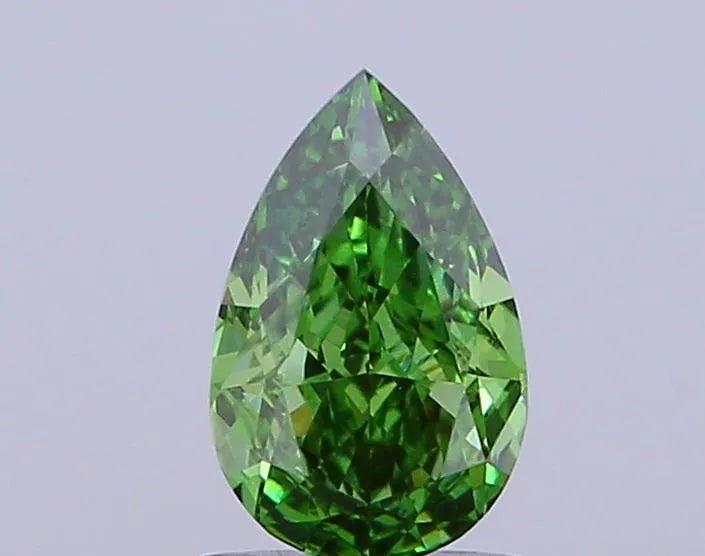 0.91ct Pear Lab Grown Diamond (Colour Fancy Vivid Green, Clarity VS1, IGI Certified)