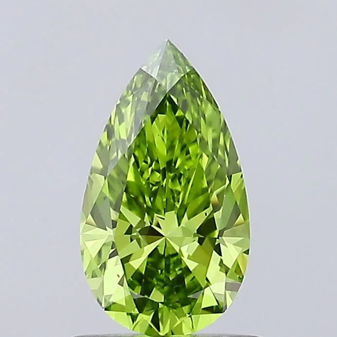 0.91ct Pear Lab Grown Diamond (Colour Fancy Vivid Green, Clarity VS1, IGI Certified)