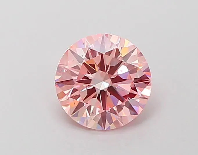 0.91ct Round Lab Grown Diamond (Colour Fancy Intense Pink, Clarity VS2, Cut ID, IGI Certified)