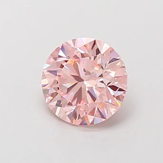 0.91ct Round Lab Grown Diamond (Colour Fancy Pink, Clarity VS1, Cut EX, IGI Certified)