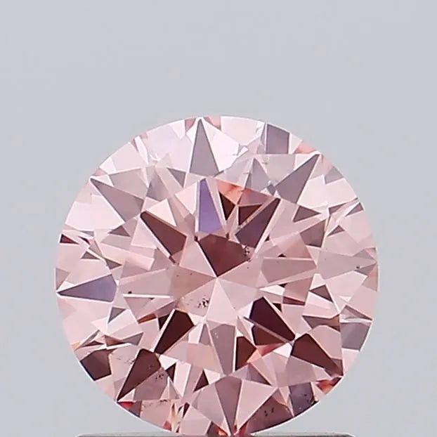 0.91ct Round Lab Grown Diamond (Colour Fancy Vivid Pink, Clarity VS2, Cut EX, IGI Certified)