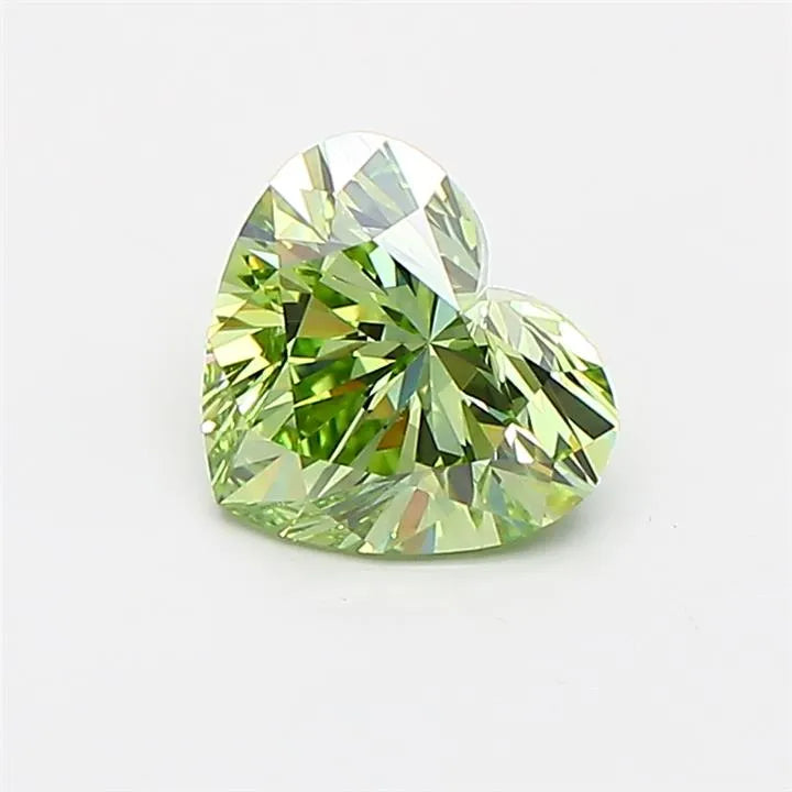 0.92ct Heart Lab Grown Diamond (Colour Fancy Vivid Green, Clarity VVS1, IGI Certified)