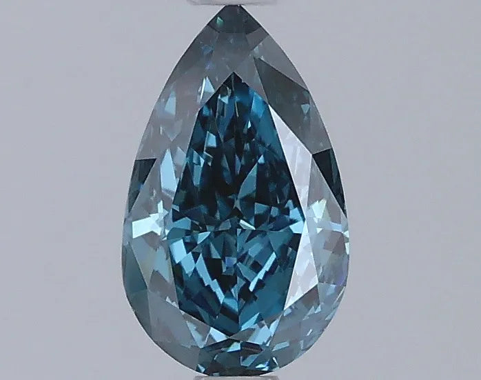 0.92ct Pear Lab Grown Diamond (Colour Fancy Vivid Green Blue, Clarity VVS2, IGI Certified)