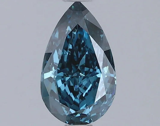 0.92ct Pear Lab Grown Diamond (Colour Fancy Vivid Green Blue, Clarity VVS2, IGI Certified)