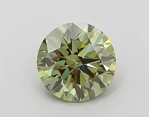 0.92ct Round Lab Grown Diamond (Colour Fancy Vivid Green, Clarity VS1, Cut ID, IGI Certified)