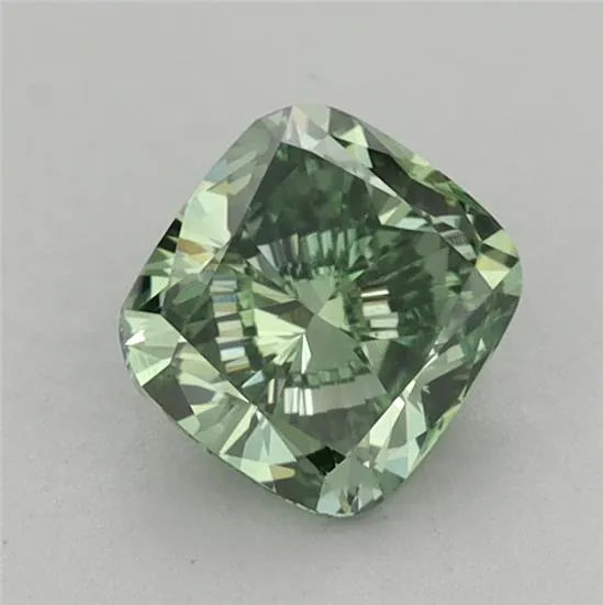 0.93ct Cushion brilliant Lab Grown Diamond (Colour Fancy Vivid Green, Clarity VVS2, IGI Certified)
