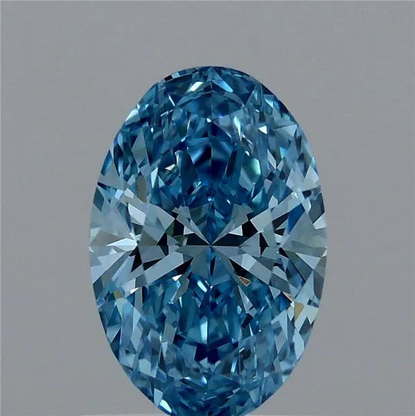 0.93ct Oval Lab Grown Diamond (Colour Fancy Vivid Blue, Clarity VVS2, IGI Certified)