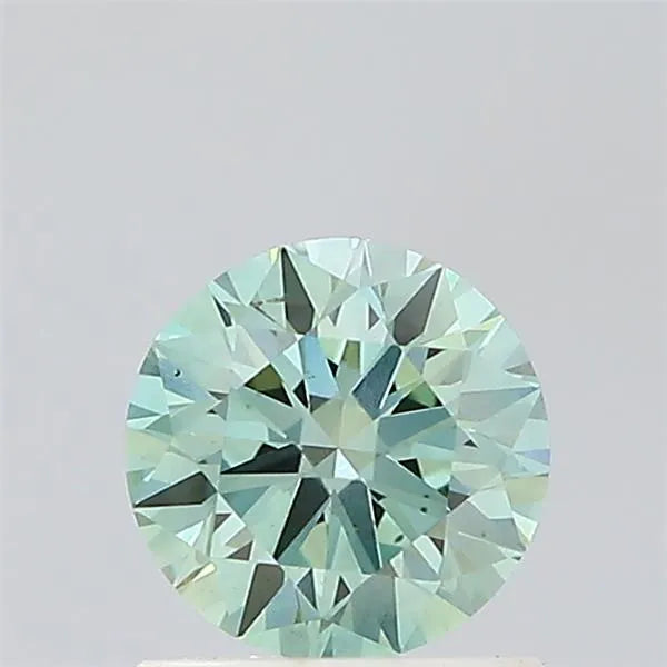 0.93ct Round Lab Grown Diamond (Colour Fancy Vivid Green, Clarity VS1, Cut ID, IGI Certified)