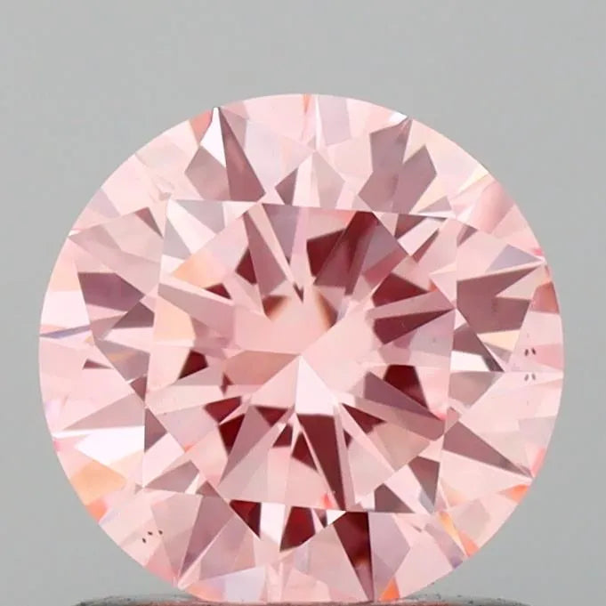 0.93ct Round Lab Grown Diamond (Colour Fancy Vivid Pink, Clarity VS1, Cut EX, IGI Certified)