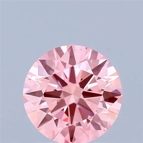 0.93ct Round Lab Grown Diamond (Colour Fancy Vivid Pink, Clarity VS2, Cut EX, IGI Certified)