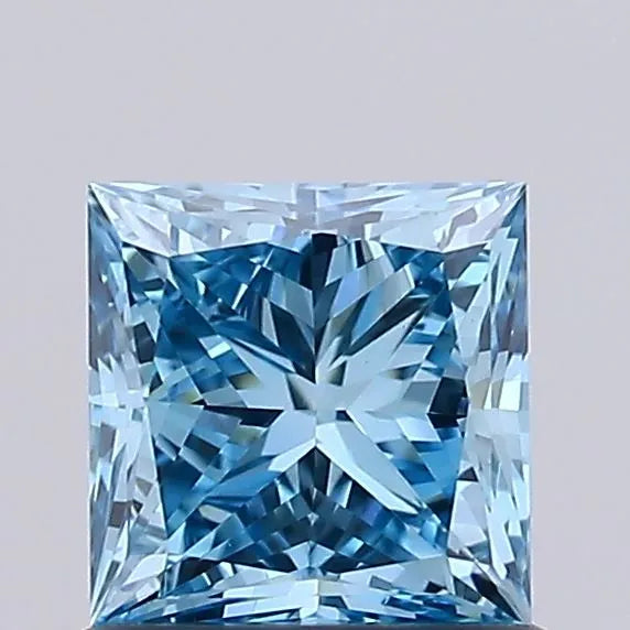 0.94ct Princess Lab Grown Diamond (Colour Fancy Vivid Blue, Clarity VS1, IGI Certified)