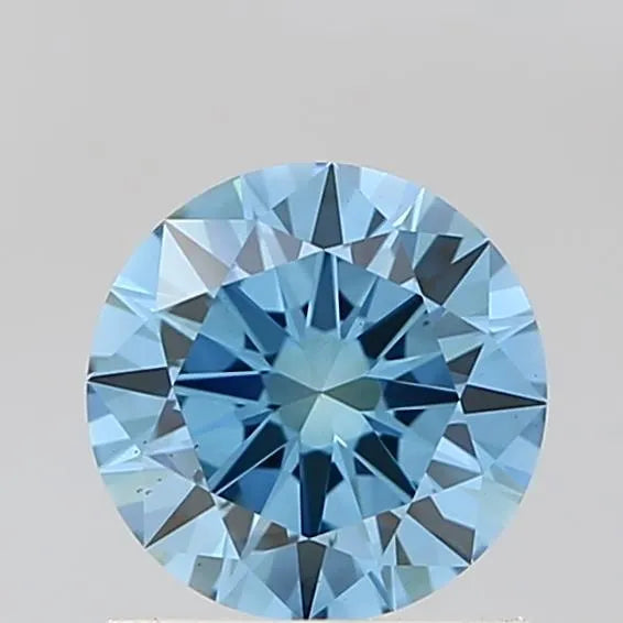 0.94ct Round Lab Grown Diamond (Colour Fancy Vivid Blue, Clarity VS1, Cut EX, IGI Certified)