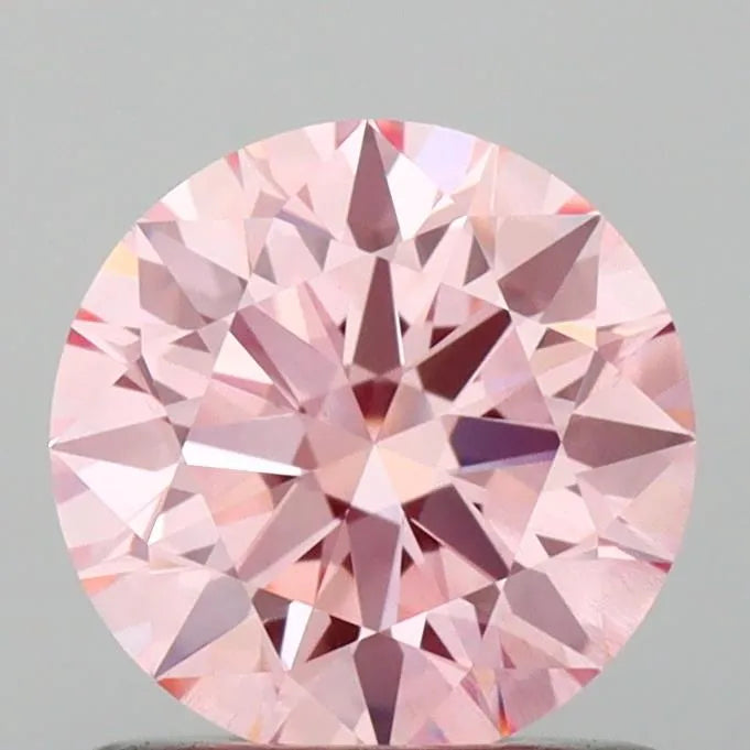 0.94ct Round Lab Grown Diamond (Colour Fancy Vivid Pink, Clarity VS2, Cut ID, IGI Certified)