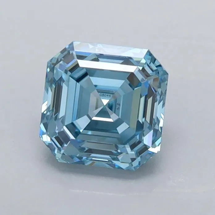0.95ct Asscher Lab Grown Diamond (Colour Fancy Vivid Blue, Clarity VVS1, IGI Certified)