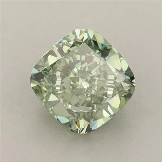 0.95ct Cushion modified Lab Grown Diamond (Colour Fancy Vivid Green, Clarity VS2, IGI Certified)