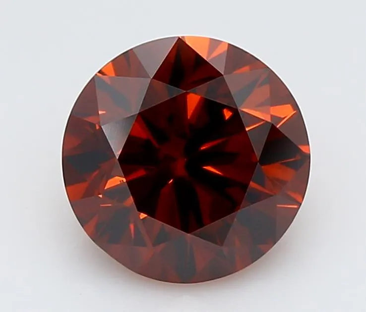 0.95ct Round Lab Grown Diamond (Colour Fancy Orange, Clarity VVS2, Cut EX, IGI Certified)