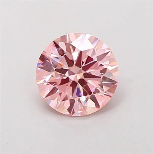 0.95ct Round Lab Grown Diamond (Colour Fancy Vivid Pink, Clarity VVS2, Cut ID, IGI Certified)