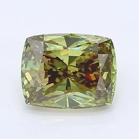 0.96ct Cushion modified Lab Grown Diamond (Colour Fancy Vivid Green, Clarity VS2, IGI Certified)