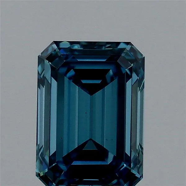 0.96ct Emerald Lab Grown Diamond (Colour Fancy Vivid Blue, Clarity VS1, IGI Certified)