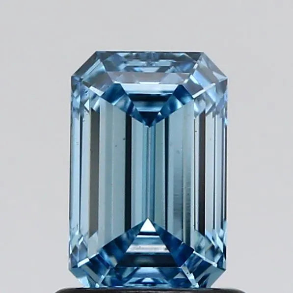 0.96ct Emerald Lab Grown Diamond (Colour Fancy Vivid Blue, Clarity VVS2, Cut GD, IGI Certified)