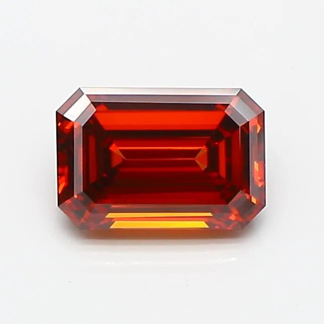 0.96ct Emerald Lab Grown Diamond (Colour Fancy Vivid Orange, Clarity VVS1, IGI Certified)