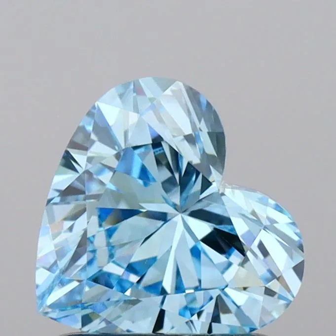 0.96ct Heart Lab Grown Diamond (Colour Fancy Vivid Blue, Clarity VVS2, IGI Certified)