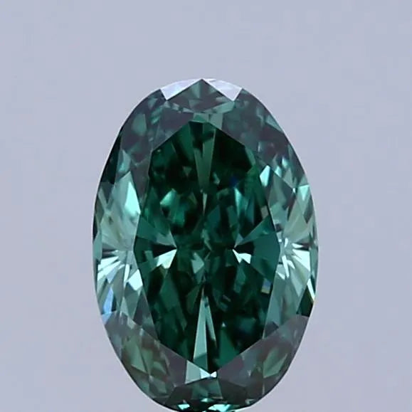 0.96ct Oval Lab Grown Diamond (Colour Fancy Vivid Green, Clarity VS1, IGI Certified)