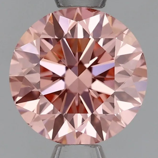0.96ct Round Lab Grown Diamond (Colour Fancy Intense Pink, Clarity VS2, Cut EX, IGI Certified)