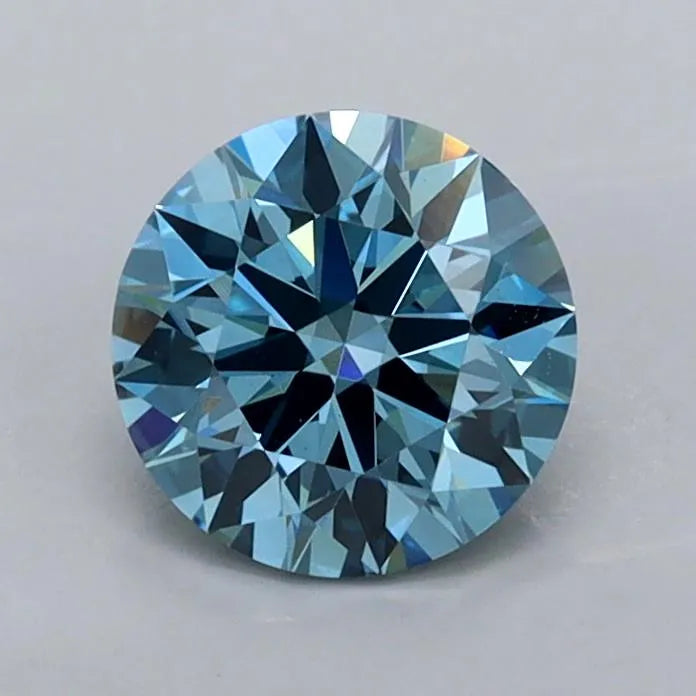 0.96ct Round Lab Grown Diamond (Colour Fancy Vivid Blue, Clarity VS1, Cut ID, IGI Certified)