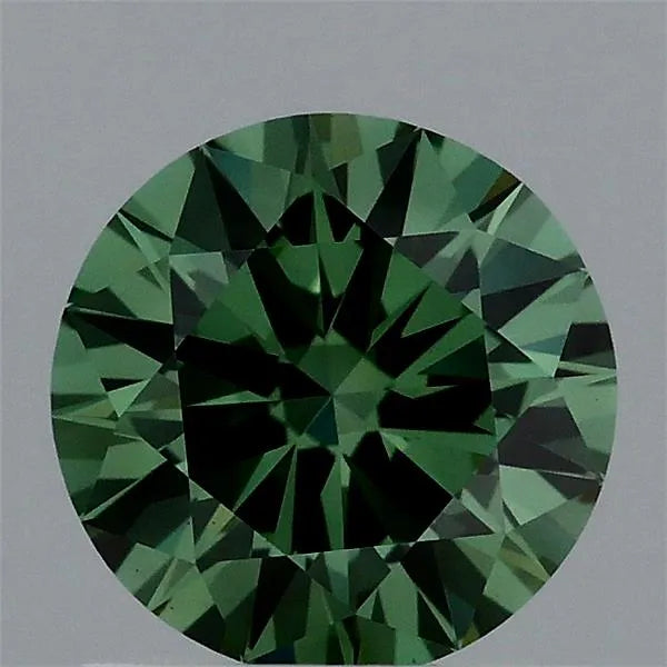 0.96ct Round Lab Grown Diamond (Colour Fancy Vivid Green, Clarity VS1, Cut EX, IGI Certified)