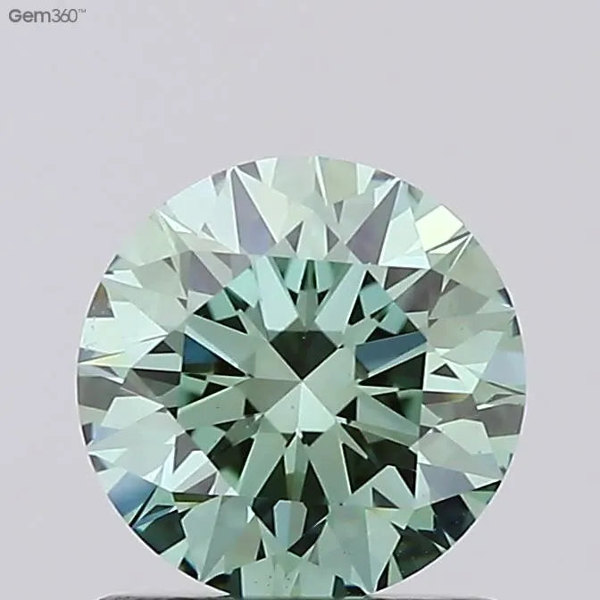 0.96ct Round Lab Grown Diamond (Colour Fancy Vivid Green, Clarity VS1, Cut ID, IGI Certified)