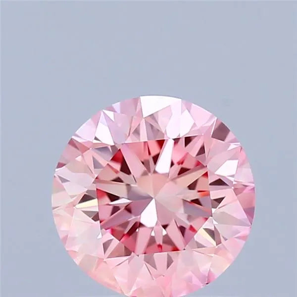 0.96ct Round Lab Grown Diamond (Colour Fancy Vivid Pink, Clarity VS2, Cut EX, IGI Certified)