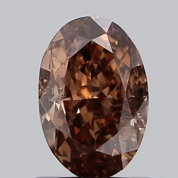 0.97ct Oval Lab Grown Diamond (Colour Fancy Brown, Clarity SI2, IGI Certified)